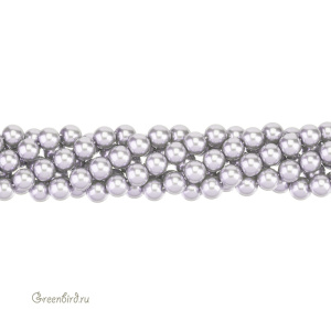 Жемчуг Crystalbird, круглый, 8 мм, Platinum, нить (#13)