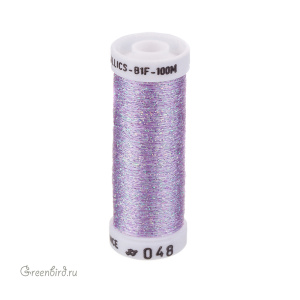 Металлизированная нить AVAS B1F, сиреневый AB, 100 м (#048)