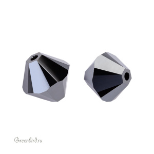Swarovski 5328 Биконус 10 мм, черный гематит 2X (#280HEM2), 1 шт.