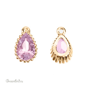 Подвеска-капля с фианитом, золото, Rose (#SVA-FIAN-142G)