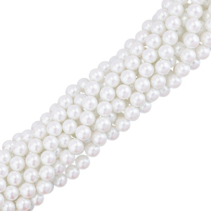 Жемчуг Crystalbird, круглый, 10 мм, Iridescent White, нить (#501)