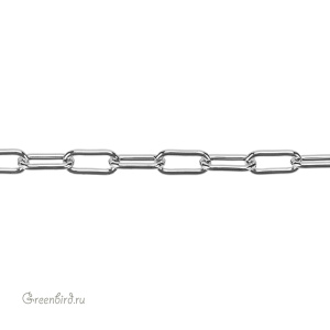 Цепочка 6x13 мм, родий, 30 см (#Chain-66R)