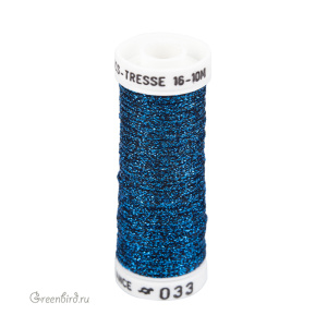 Металлизированная нить Tresse #16 AVAS, синий/черный, 10 м (#16-033)