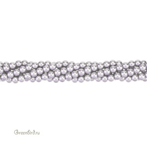 Жемчуг Crystalbird, круглый, 5 мм, Platinum, нить (#13)