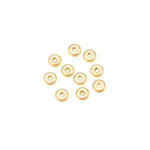 Бусина-разделитель "Шайба", 4,3х1,3 мм, золото, уп.10 шт. (#SVABM-26G-BB)