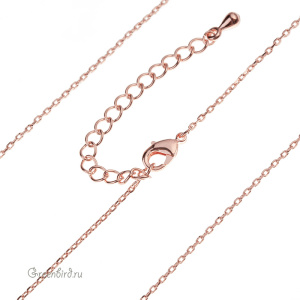 Цепочка с замочком 43 см, розовое золото, 1 шт. (9B385), Корея