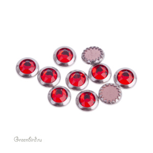 Swarovski 2078/H Термостразы круглые в оправе SS16, светлый сиам (#227), 1 шт.