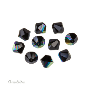 Swarovski 5328 Биконусы 5 мм, черный радужный (#280AB), уп. 10 шт.
