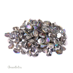 Pinch Beads 5x3mm, Crystal/Silver Rainbow, 10 гр (#00030/98530)