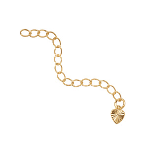 Удлинитель для цепочки "Сердечко" 5 см , золото, 1 шт. (#CN-JS-010G)