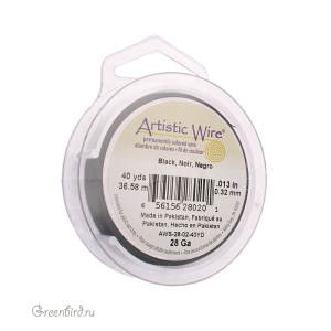 Проволока Artistic Wire 28 Ga Black (AWS-28-02-40YD)