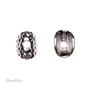 Чашечка LH "Hammertone disc", родий, 1 шт. (#TC-5714-61)