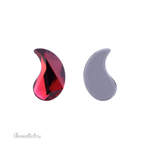 2365 Кристалл с плоским основанием горячей фиксации Paisley Y 10х6 мм – Scarlet (#276), 1шт.