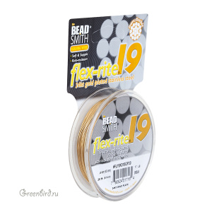 Тросик Flex-Rite 19 – 0,45 мм, 24Kt Gold Plate, 30фт #FL19X(018GP)30