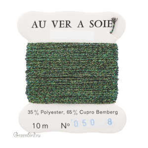 Металлизированная нить Tresse #8 AVAS, зеленый скарабей, 10 м (#8-050) Металлизированная нить Tresse #8 AVAS, зеленый скарабей, 10 м (#8-050)