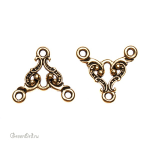 Коннектор "Ампир", ант. золото, 1 шт. (#TC-3034)