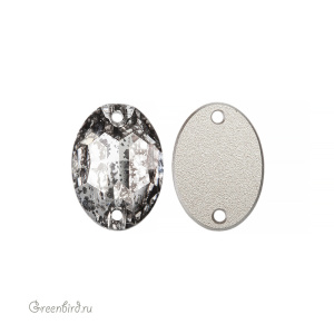 3210 Oval Sew-on Stone 10х7 мм – Crystal Silver Patina (#001SILPA)