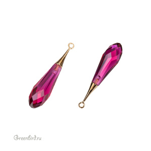 Swarovski 6532 подвеска Капля с бейлом 31,5 мм, золото, рубин (#501), 1 шт.