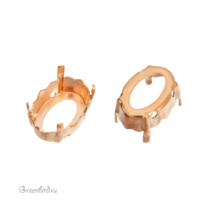 4160 Оправа для ювелирного кристалла Magical Oval Fancy Stone 14х10 мм, томпак 4160 Оправа для ювелирного кристалла Magical Oval Fancy Stone 14х10 мм, томпак