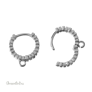 Швензы круглые, родий, пара (#SV1701-2391)