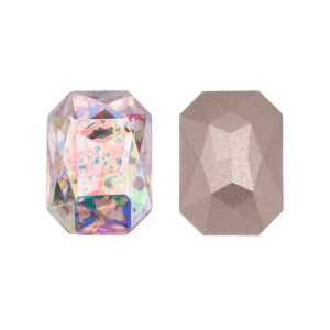 Crystalbird 4627 Октагон 10x14 мм, белая патина (#001WP), уп. 4 шт.