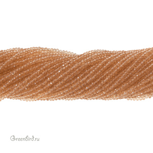 Бусины граненые рондели "Мини", светло-коричневый, нить (#SVAB249)