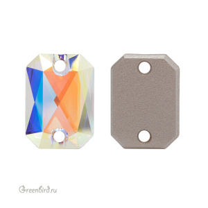 3252 Emerald Cut Sew-on Stone 14х10 мм – Crystal AB (#001AB)