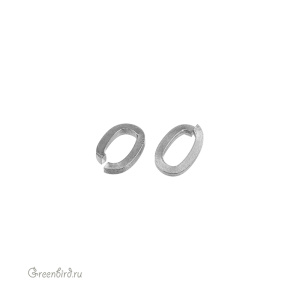 Соединительные кольца декоративные 4,8х7,1 мм, матовый родий, 1 шт. (9B431), Корея