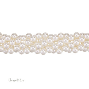 Crystalbird Жемчуг круглый 6 мм, светло-кремовый, нить (#11)