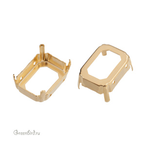 4610 Оправа для ювелирного кристалла Octagon FS 20х15 мм, золото