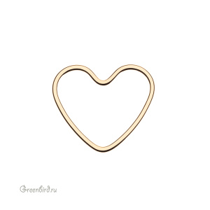 Коннектор плоский "Сердечко" золото, 1 шт. (#SV1701-C56-G)