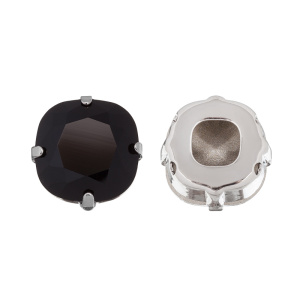 Кристалл в оправе 4470C 14 мм Crystalbird - Jet (#280), родий, 1 шт. (#CBCS-0065)