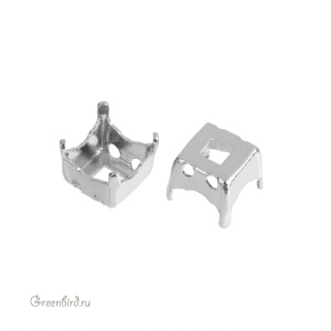 4499 Оправа для ювелирного кристалла Prismatic Square Fancy Stone 6 мм, белая бронза