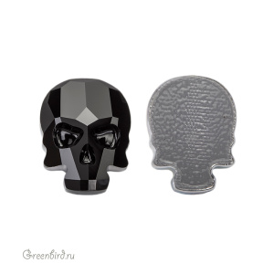 2856 Кристалл горячей фиксации Skull 18x14 мм – Jet (#280), 1 шт.