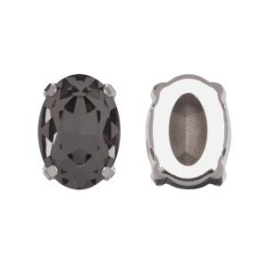 Crystalbird 4120 ÐÐ²Ð°Ð» 14x10 Ð¼Ð¼ Ð² Ð¾Ð¿ÑÐ°Ð²Ðµ, ÑÐ¾Ð´Ð¸Ð¹, ÑÐµÑÐ½ÑÐ¹ Ð°Ð»Ð¼Ð°Ð· (#215), 1 ÑÑ.