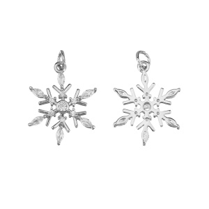 Подвеска с фианитами "Снежинка" 23 мм, родий, 1 шт. (#SVA-FIAN-169R)