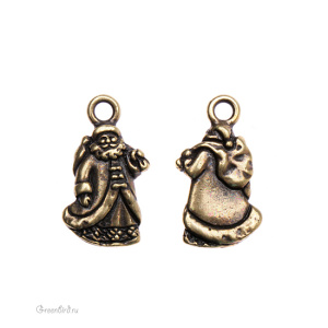 Подвеска "Дед Мороз", ант. латунь, 1 шт. (#TC-2348)