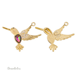 Подвеска "Колибри" с фианитами, золото (#SVA-FIAN-152G)