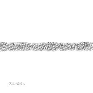 Бусины Геметин 2 мм, граненые, цвет: серебро, нить (#SV-HMT-56)