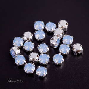 53200 Chaton Montees SS16 (4мм) в оправе, серебро – Air Blue Opal (#285) 53200 Chaton Montees SS16 (4мм) в оправе, серебро – Air Blue Opal (#285)