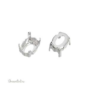 4160 Оправа для ювелирного кристалла Magical Oval Fancy Stone 8х6 мм, белая бронза