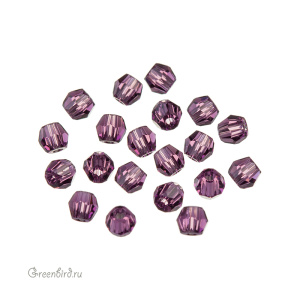 Swarovski 5000 Бусины круглые 3 мм, аметист (#204), уп. 20 шт.