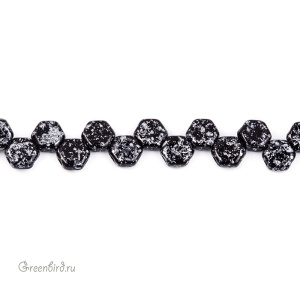 Honeycomb bead 6mm, Tweedy Silver, 30 шт. (#23980/45702)