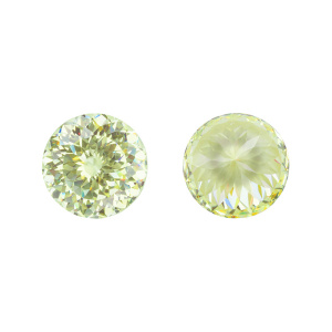 Фианит Crystalbird 11 мм, круглый, Green Citrine, 1 шт. (#CBFN-08)