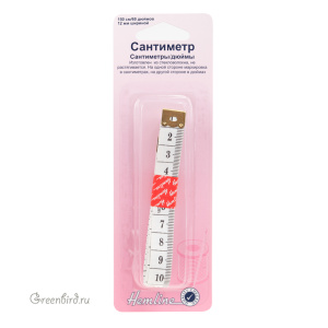 Сантиметровая лента Hemline узкая с дюймовой разметкой, 150 см, 1 шт.