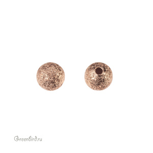 Бусина "Фольга" 6 мм, розовое золото, 6 шт. (9B654), Корея