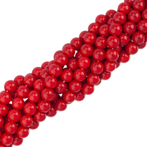 Жемчуг Crystalbird, круглый, 10 мм, Red, нить (#69)