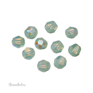 Swarovski 5000 Бусины круглые 4 мм, хризолит опал с мерцанием (#294SHIM), уп. 10 шт.