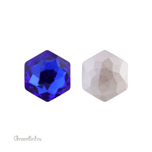 Swarovski 4683 Тонкий Гексагон 12x13,5 мм, величественный синий (#296), 1 шт.