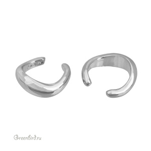 Кафф-колечко фигурный, родий, 1 шт. (#SV1701-K06)